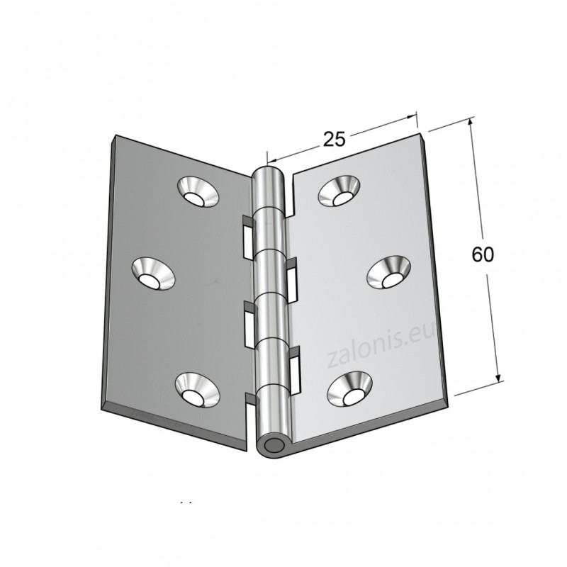 NICKEL PLATED BRASS FLAT HINGE 60x50 ITALY